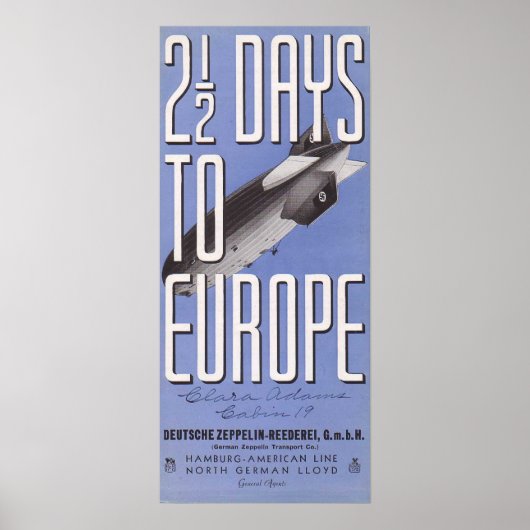 ヒンデンブルク – ゼップリンのポスター ポスター (正面)