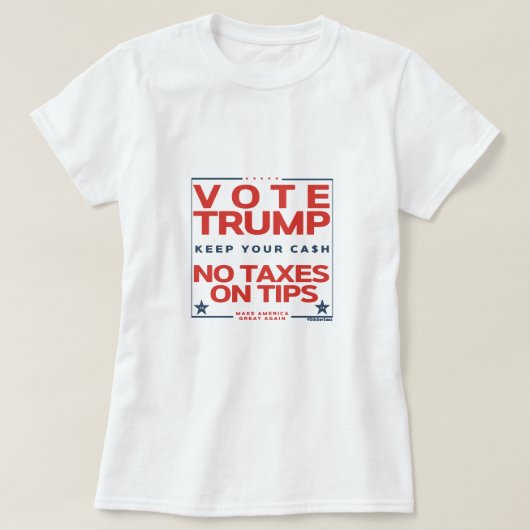 ヒントにトランプの税なし Tシャツ (デザイン正面)