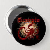 ヒントの下の(占星術の)十二宮図の蠍座デザイン1の眺め 缶バッジ (正面&裏面)