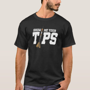 ヒントを表示するダーツプレイヤーダーティングダーツボードートラー Tシャツ