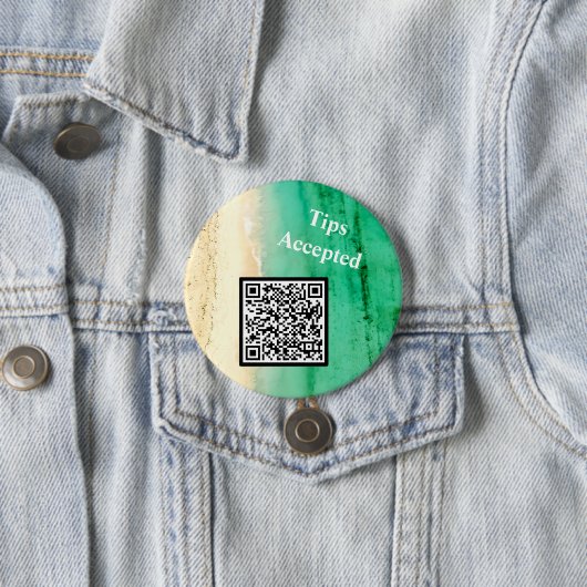 ヒント受け付け済みカスタムQRコードビーチ写真 缶バッジ (インサイチュ)