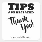 ヒント感謝の現金の無料Jarウェブサイトのリンク スクエアシール (正面)