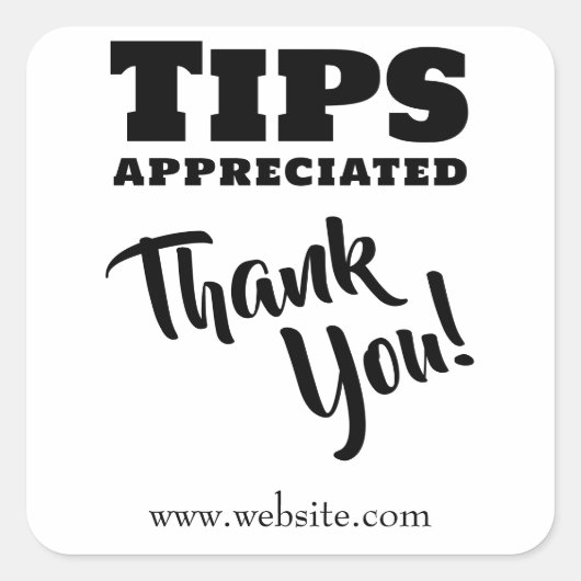 ヒント感謝の現金の無料Jarウェブサイトのリンク スクエアシール (正面)