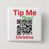 ヒント。ヒントをリクエスト。QRコードを添付するスタッフ 缶バッジ (正面)