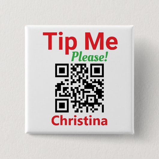 ヒント。ヒントをリクエスト。QRコードを添付するスタッフ 缶バッジ (正面)