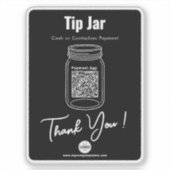 ヒントJAR、カスタムQRコード支払いアプリ、ブラックビニル シール (正面)