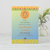 ヒンドゥーの新築祝い グリハプラヴェーシャ チャクラ ガネーシャ 招待状 (スタンド正面)