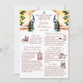 ヒンドゥーの結婚の儀式ピーコックジャイプール宮殿 招待状 (正面)