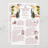 ヒンドゥーの結婚の儀式ピーコックジャイプール宮殿 招待状 (正面/裏面)