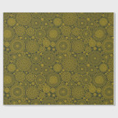 ヒンドゥーエレガントンドマンダラ模様グリーン金ゴールドディワリ ラッピングペーパー (フラット)