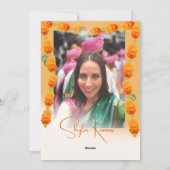 ヒンドゥーハーフサリー式フローラ招待状 シーズンカード (裏面)