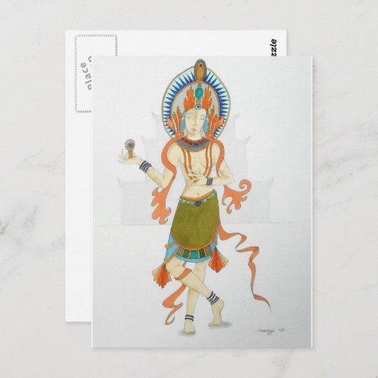 ヒンドゥー教のオリジナル芸術を用いたハガキ ポストカード (正面/裏面)