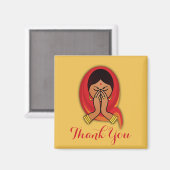 ヒンドゥー教のナマステグリーティングポーズサンキュー マグネット (正面/裏面)