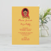 ヒンドゥー教の女性のナマステポーズジェネリックパーティー 招待状 (スタンド正面)