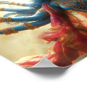 ヒンドゥー教の女神カリポートレート絵を描ズ・シャクティ・アート ポスター (角)