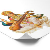 ヒンドゥー教の女神サラスワティ美術教育の女神 ポスター (角)