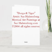 ヒンドゥー教の女神ダーガ、カリ強力なタイガーアートカード カード (裏面)