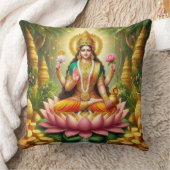 ヒンドゥー教の女神ラクシュミ/ローマデザイン付きLaxmi枕 クッション (ブランケット)