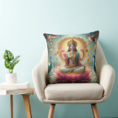 ヒンドゥー教の女神ラクシュミ/ローマデザイン付きLaxmi枕 クッション (椅子)