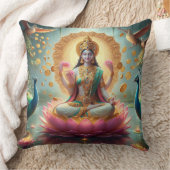 ヒンドゥー教の女神ラクシュミ/ローマデザイン付きLaxmi枕 クッション (ブランケット)