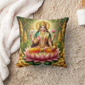 ヒンドゥー教の女神ラクシュミ/ローマデザイン付きLaxmi枕 クッション (ブランケット)