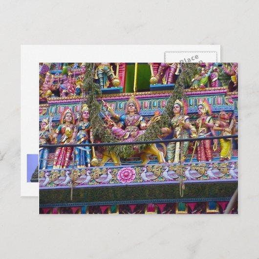ヒンドゥー教の寺院の装飾、ガーランドゴプラ ポストカード (正面/裏面)