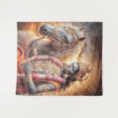 ヒンドゥー教の神と馬 – タペストリー (正面(横))