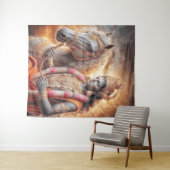 ヒンドゥー教の神と馬 – タペストリー (インサイチュ(横))