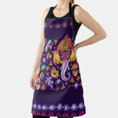 ヒンドゥー教の神ガネーシャとインディアンのシンボル エプロン (インサイチュ)