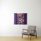 ヒンドゥー教の神ガネーシャとインディアンのシンボル タペストリー (インサイチュ(横))