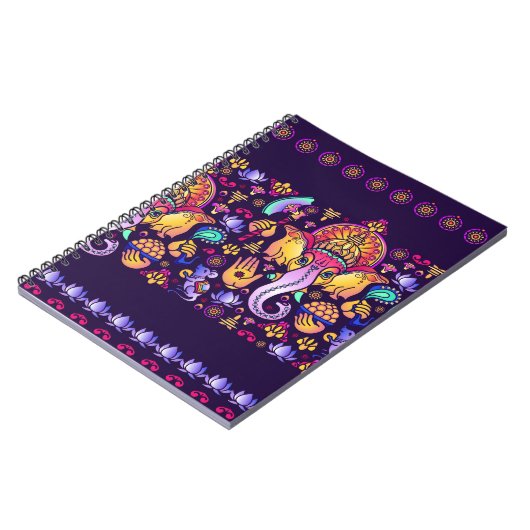 ヒンドゥー教の神ガネーシャとインディアンのシンボル ノートブック (左側)