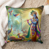 ヒンドゥー教の神クリシュナの枕とオムのデザイン クッション (ブランケット)