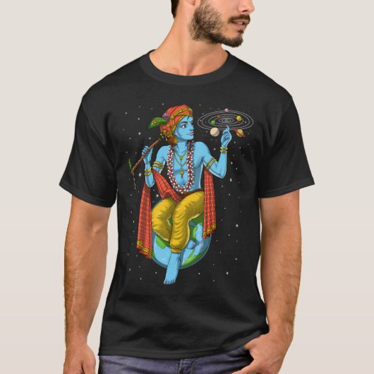 ヒンドゥー教の神クリシュナ Tシャツ (正面)
