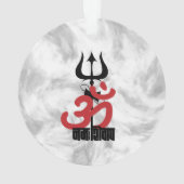 ヒンドゥー教の神シヴァ・オム・ナマ・シヴァイとトライデント・オム オーナメント (裏面)