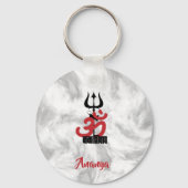 ヒンドゥー教の神シヴァ・オム・ナマ・シヴァイとトライデント・オム キーホルダー (裏面)