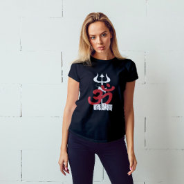 ヒンドゥー教の神シヴァ・オム・ナマ・シヴァイとトライデント・オム Tシャツ