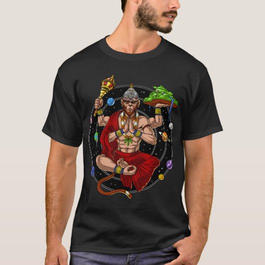 ヒンドゥー教の神ハヌマン Tシャツ (正面)