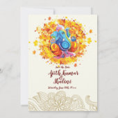 ヒンドゥー教の結婚式招待状カード (裏面)