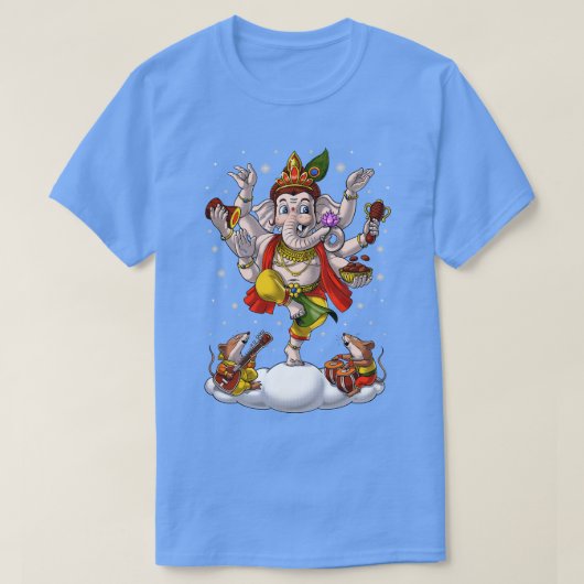 ヒンドゥー教の象の神ガネシャ Tシャツ (デザイン正面)