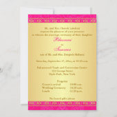 ヒンドゥー教ガネッシュピンク、金ゴールドスクロール結婚式の招待2 招待状 (裏面)