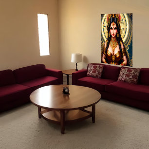 ヒンドゥー教女神ラクシュミのポートレート   AI Art ポスター