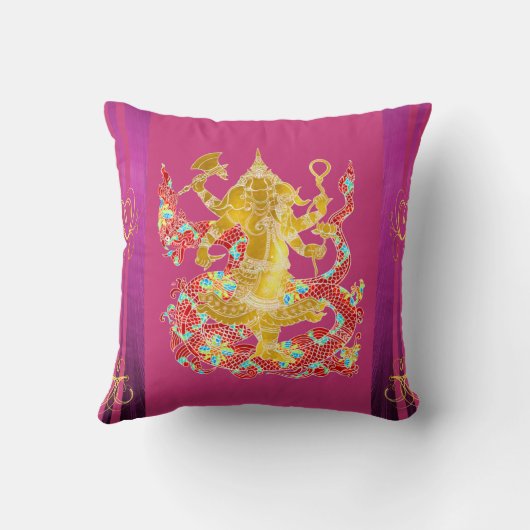 ヒンドゥー教引っ越し祝いパーティーパーソナライズされたGANESHA枕 クッション (裏面)