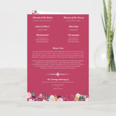 ヒンドゥー教結婚の儀式の熱帯フローラピンク プログラム (裏面)