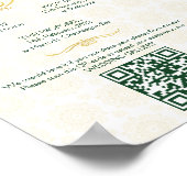 ヒンドゥー教結婚の儀式プログラム緑の金ゴールドテンプレート ポスター (角)