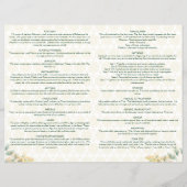 ヒンドゥー教結婚の儀式プログラム緑の金ゴールド チラシ (裏面)