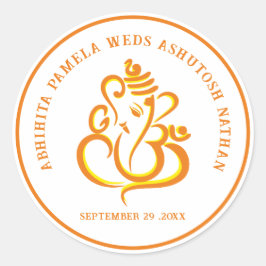 ヒンドーエレガントズ結婚ガネーシャ ラウンドシール