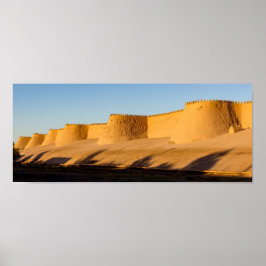 ヒヴァ市壁 - ウズベキスタン ポスター