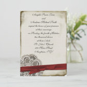 ヒーザーヴィンテージレースレッド招待状 招待状 (スタンド正面)