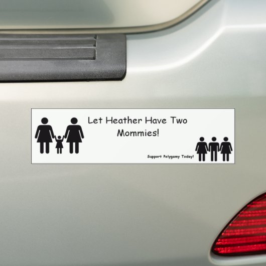 ヒースが2人のお母さんを持つようにして下さい! バンパーステッカー (車上)