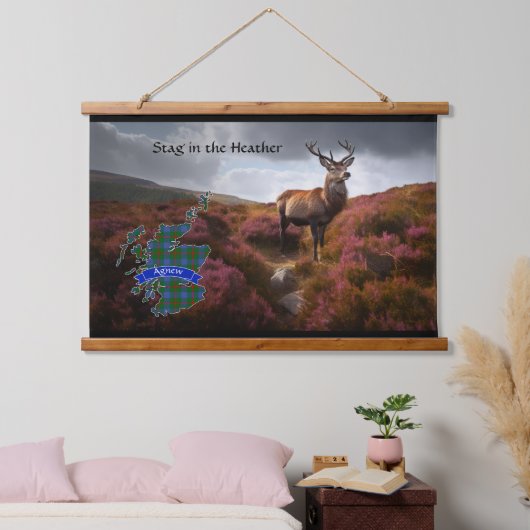 ヒースのアグニューパーソナライズされたシカ 吊り下げ型タペストリー (寝室)
